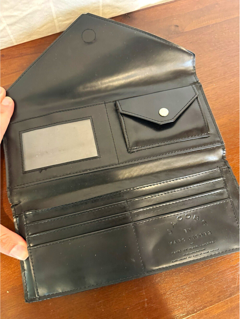 Marc by Marc Jacobs Black Envelope Wallet w/ ID Window Coin Pocket